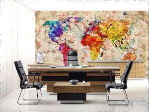 World Map Colorful Paint