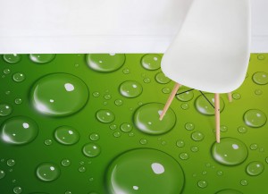 Water Bubble Graphic Flooring Lime Dew