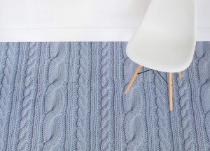 Blue Knit Effect Vinyl Flooring Yarn