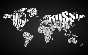 World Map in Typography