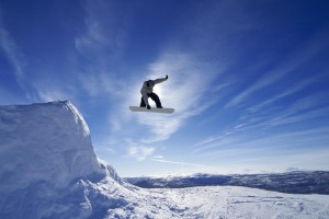 Snowboarder Making a Grab